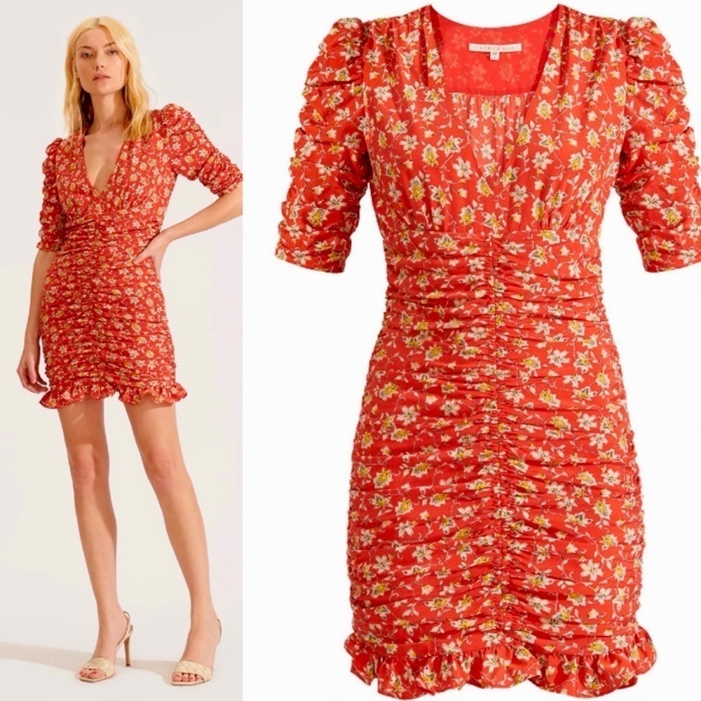 Veronica Beard Josephine Dress in Red floral size 4